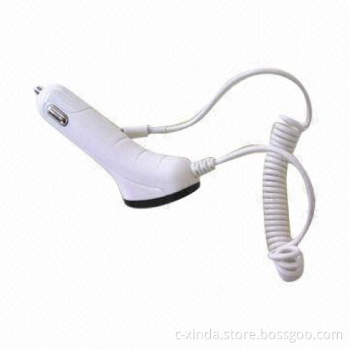 Car Charger for iPhone 5, with Cable, 5V DC-2.1A Output, Built-in IC Control Protection-circuit